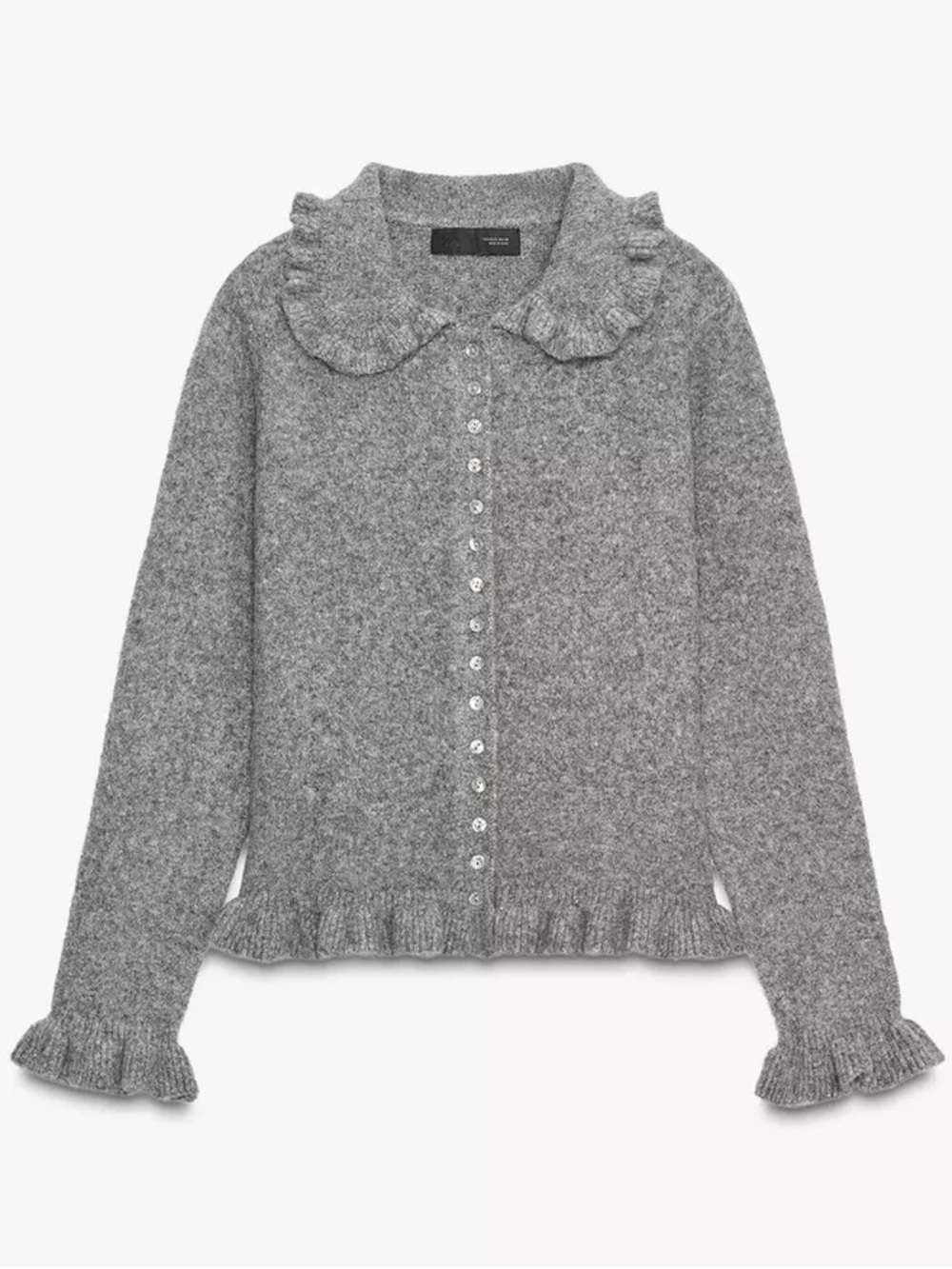 ZARA Knit Cardigan with Ruffle Trims Size Medium NWT
